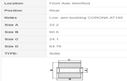 适用于 Corona Carina 的丰田悬架衬套 48655-20260/20261
