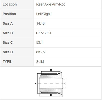 丰田悬架衬套适用于丰田卡罗拉 48725-02200