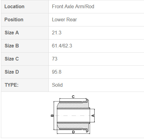适用于海狮 48061-25020 的丰田悬架衬套