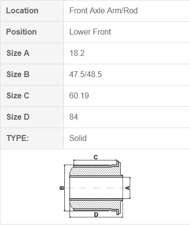 丰田橡胶衬套 陆地巡洋舰 100 悬挂衬套 48654-60010