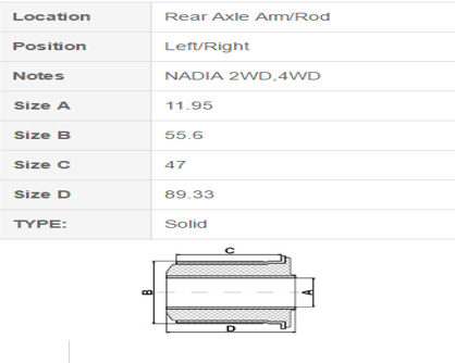 丰田悬架衬套适用于丰田 Gaia Ipsum Nadia 48725-44010